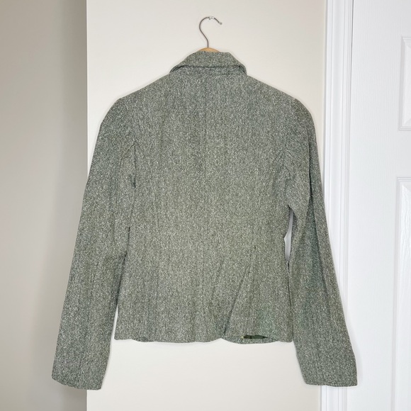 H&M Green Tweed Blazer with Jeweled Button Closure - Picture 7 of 8